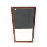 Danish hardwood mirror, maker's mark verso for Aksel Kjersgaard, Odeder, Made in Denmark, Heal's,