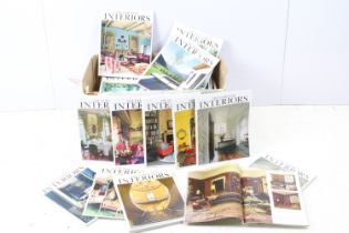 Extensive collection of the world of Interiors magazine dating from early 21st Century to near