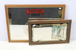 Two Advertising Mirrors ' Websters Yorkshire Bitter ' and ' Sunlight Soap ', largest 45cm x 60cm