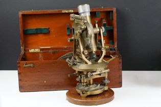 A.G. Thornton brass theodolite, the circular section marked ' A. G. Thornton Ltd, Manchester, No.