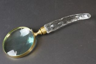 Large hand held magnifying glass, approx 27.5cm