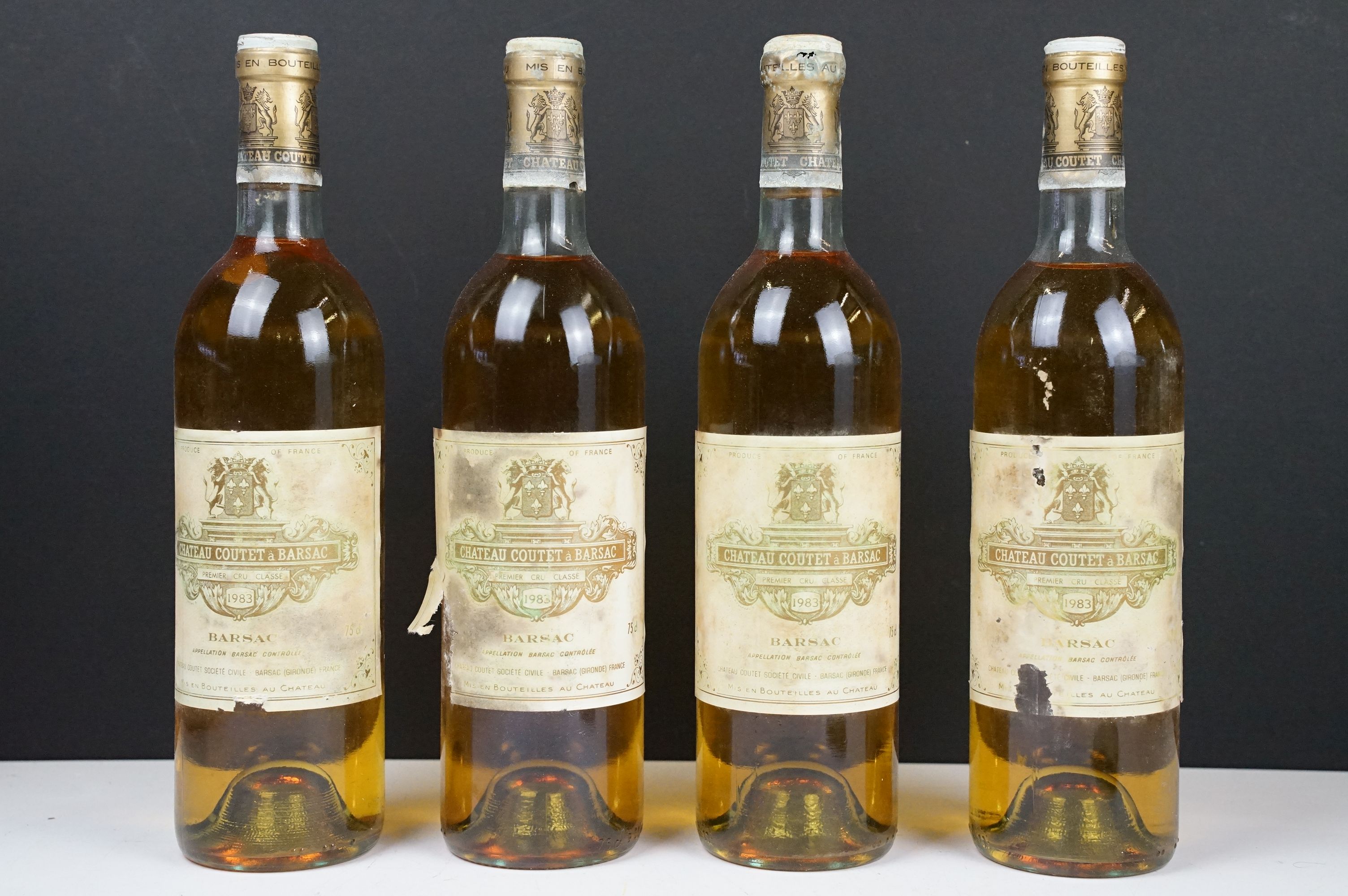 Four bottles of Chateau Coutet a Barsac premier cru classe 1983, 75cl.All sealed.