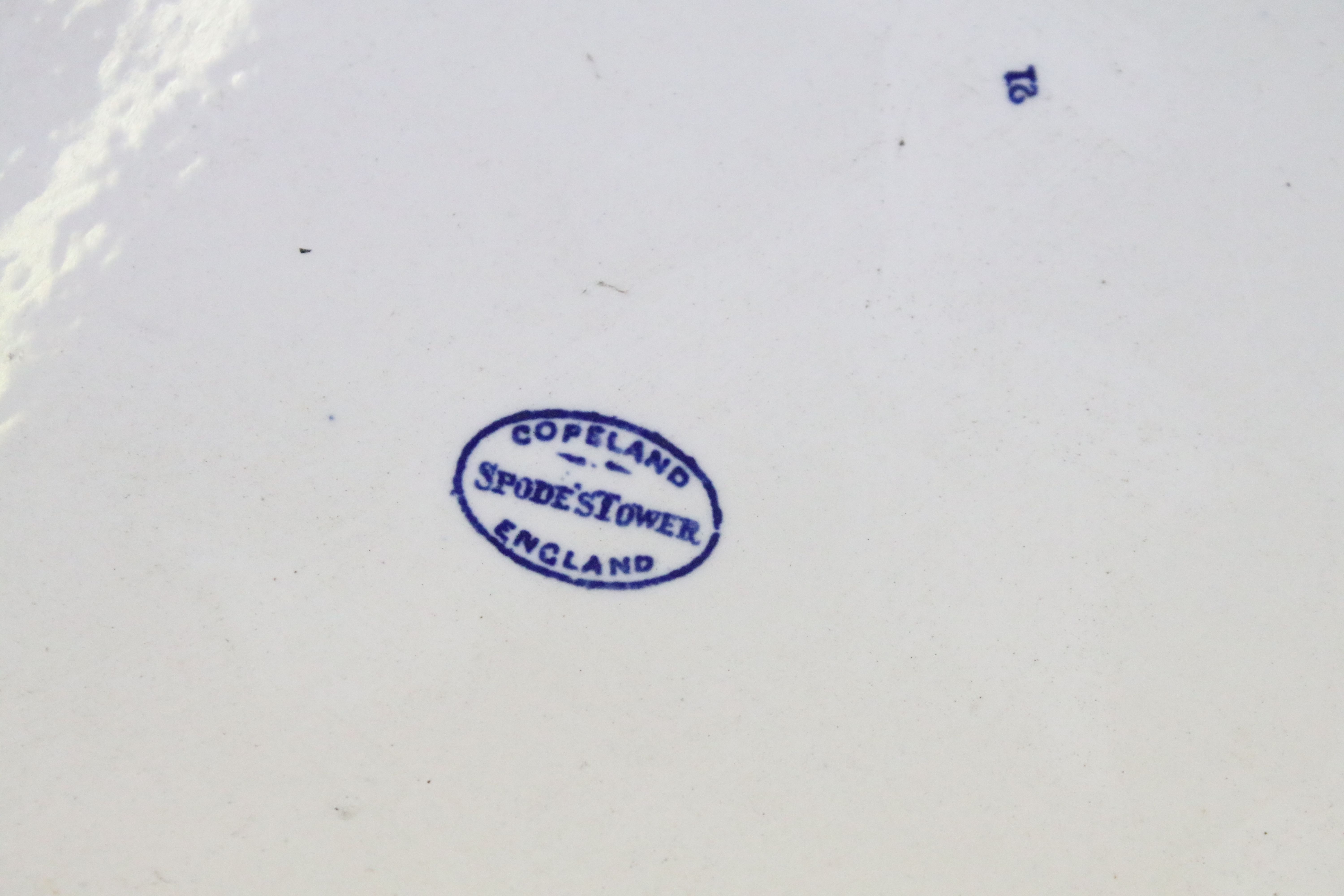 19th Century Copeland Spode's Tower larger blue and white transfer printed platter featuring a river - Image 5 of 5