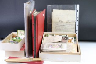 Collection of stamps and ephemera to include an album of early 20th Century European examples, an