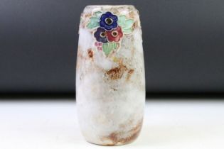 Early 20th century Royal Doulton glazed stoneware vase with floral motifs, numbered 3714 to base,