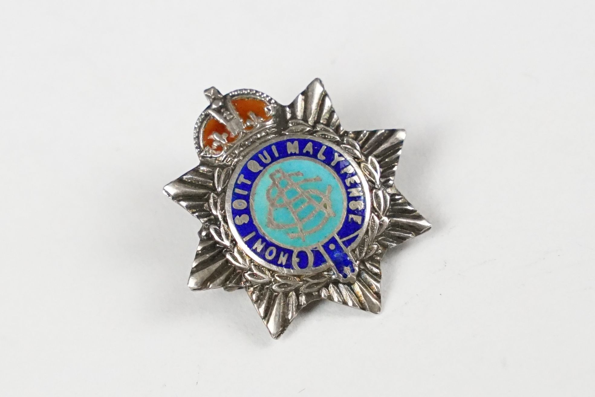 Three Sterling Silver and Enamel Military Badges / Brooches including Jellalabad Somerset Light - Image 6 of 7