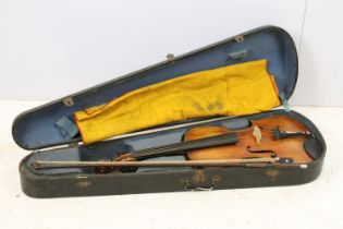 Cased violin, complete with bow and case