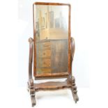 Victorian mahogany swing frame mirror of substantial proportions, 153cm high x 77cm wide x 63cm deep