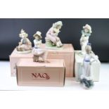 Group of thirteen assorted Nao figurines, eleven being boxed. The lot to include clowns, and