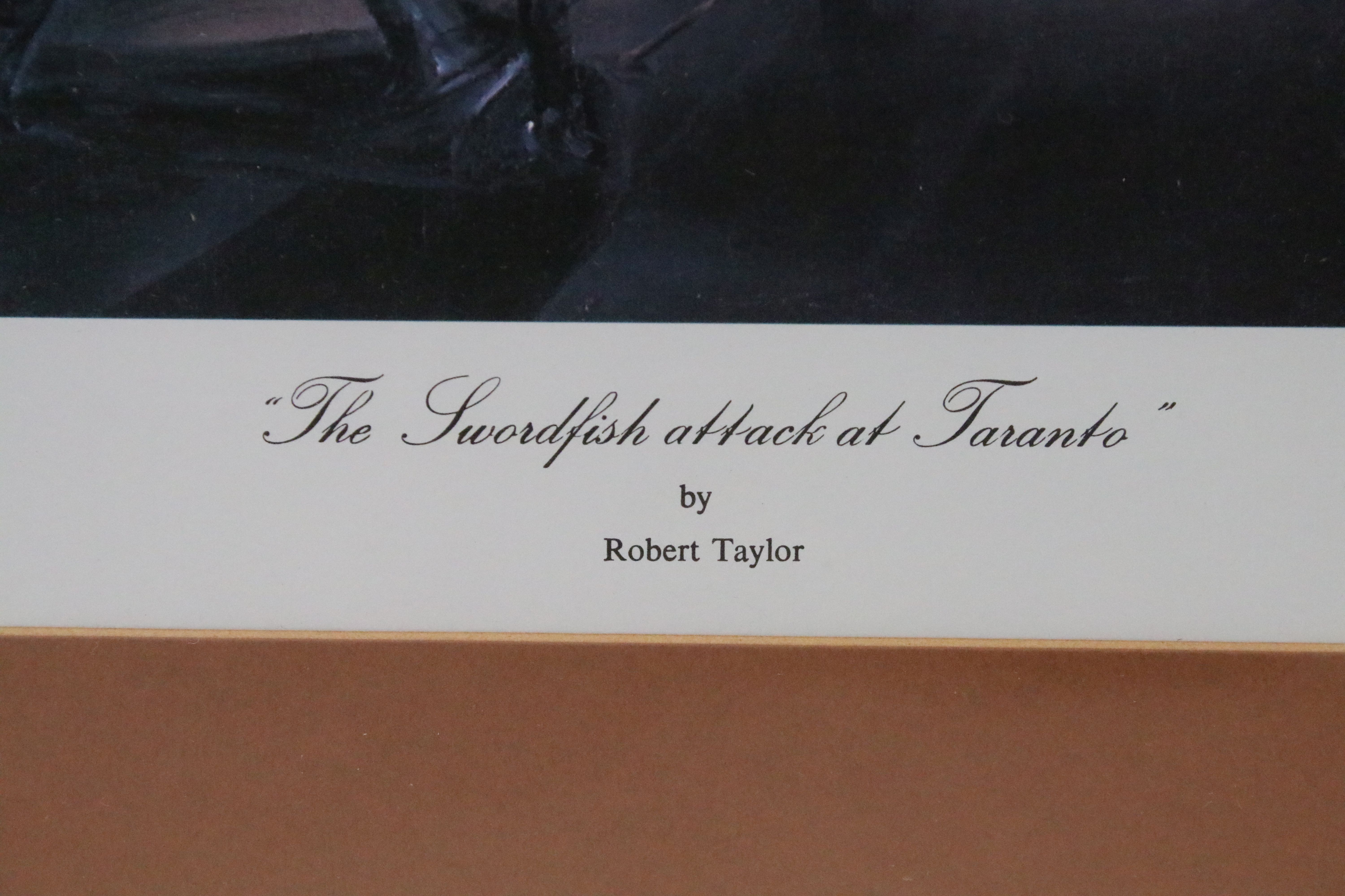 Robert Taylor, The Swordfish Attack at Taranto, limited edition print, signed by Charles Lamb and - Image 3 of 6