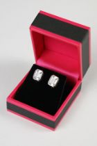 Pair of silver and CZ stud earrings