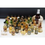 Collection of assorted spirit miniatures to include Glenfiddich, Havana Club, Tobermory, Dufftown,