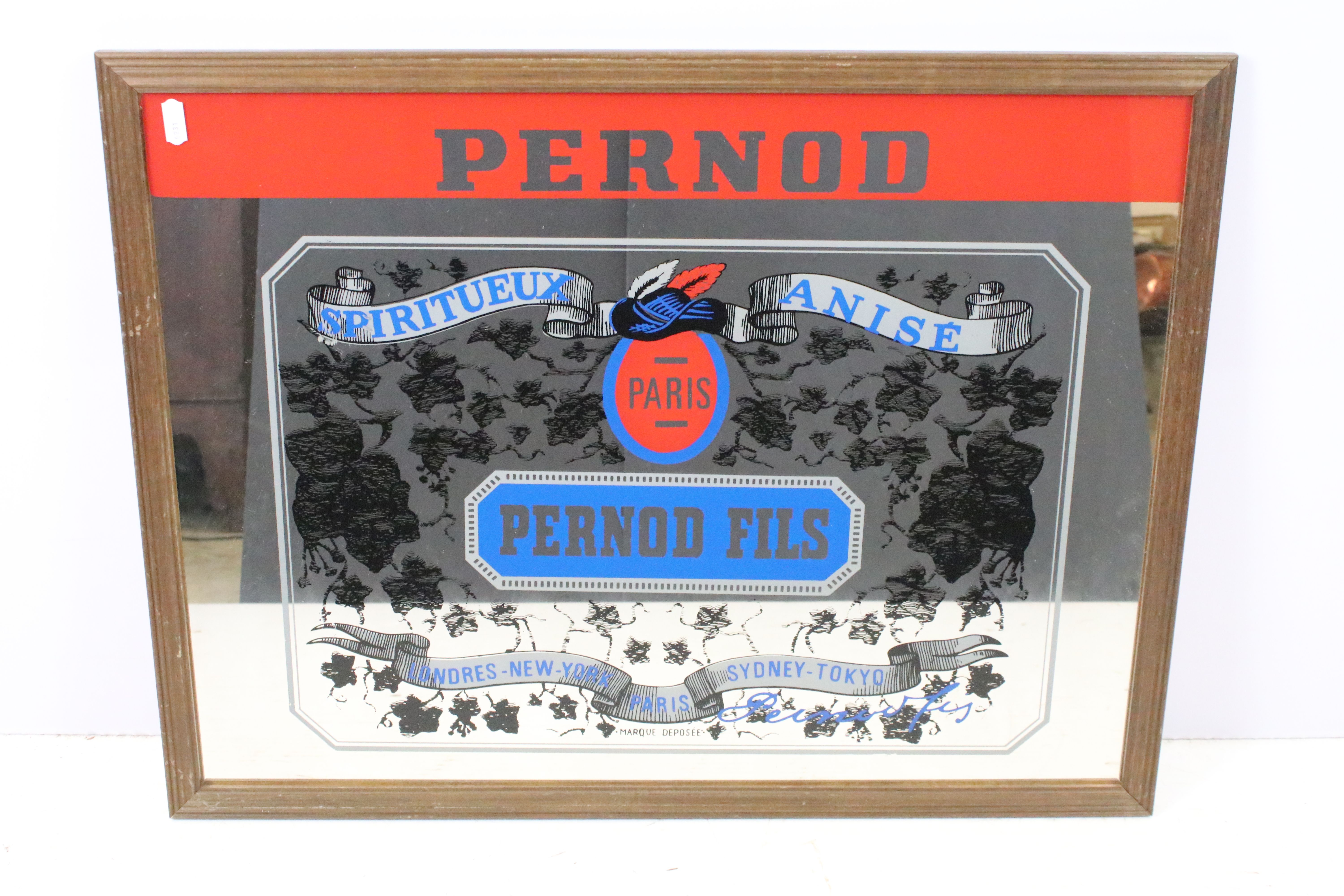 Collection of pub mirrors, to include: Pernod Fils, 49 x 65cm overall, Martini, 58.5 x 48cm, Wood' - Image 7 of 7