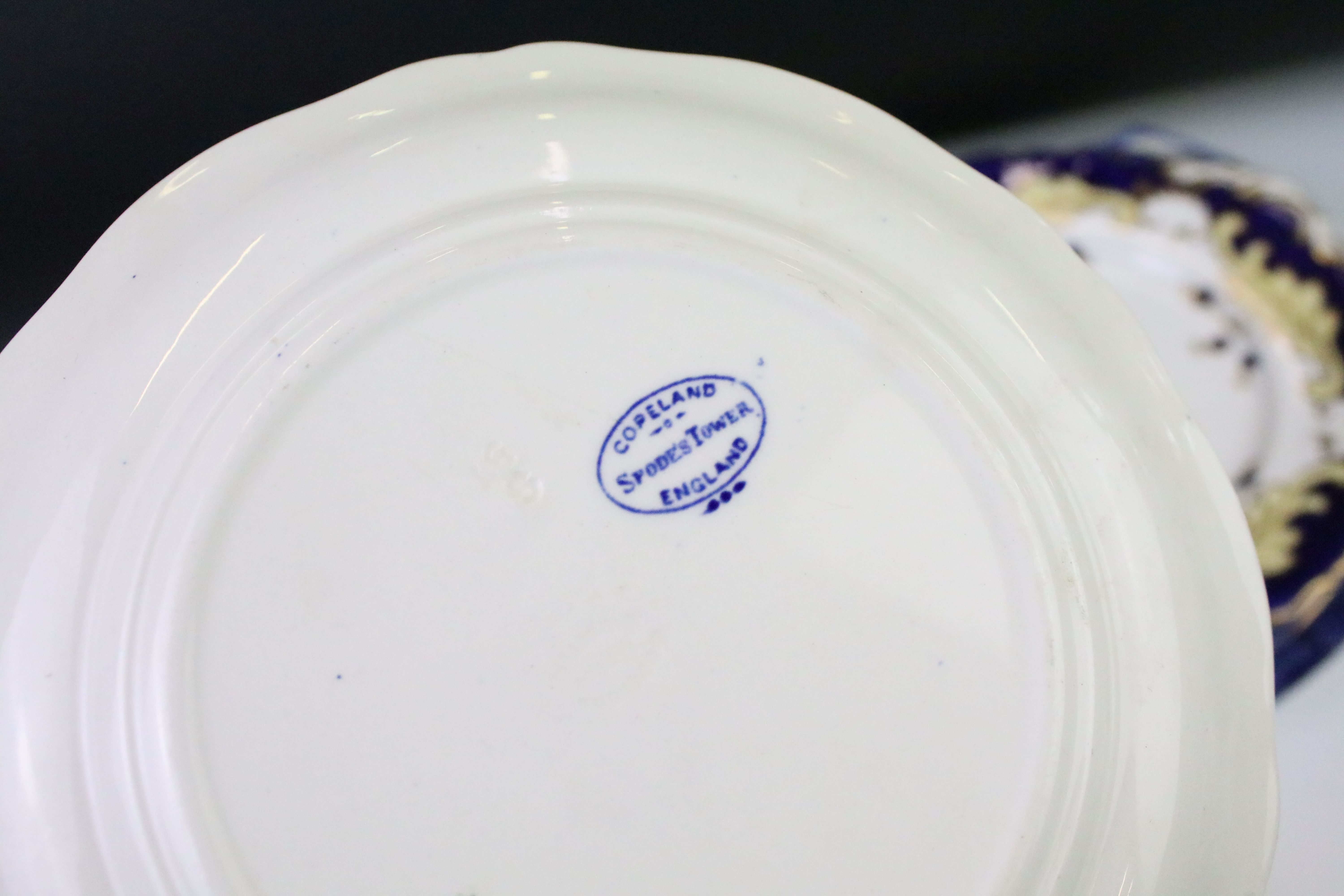 Collection of blue & white plates / dishes, mostly 19th century examples, to include Copeland - Image 7 of 11