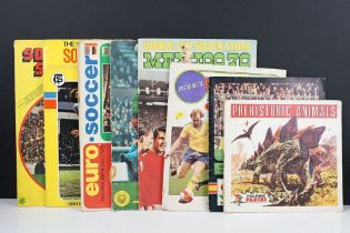 Seven football sticker albums to include Panini Europa 80 (85% complete), Panini Football 80 (