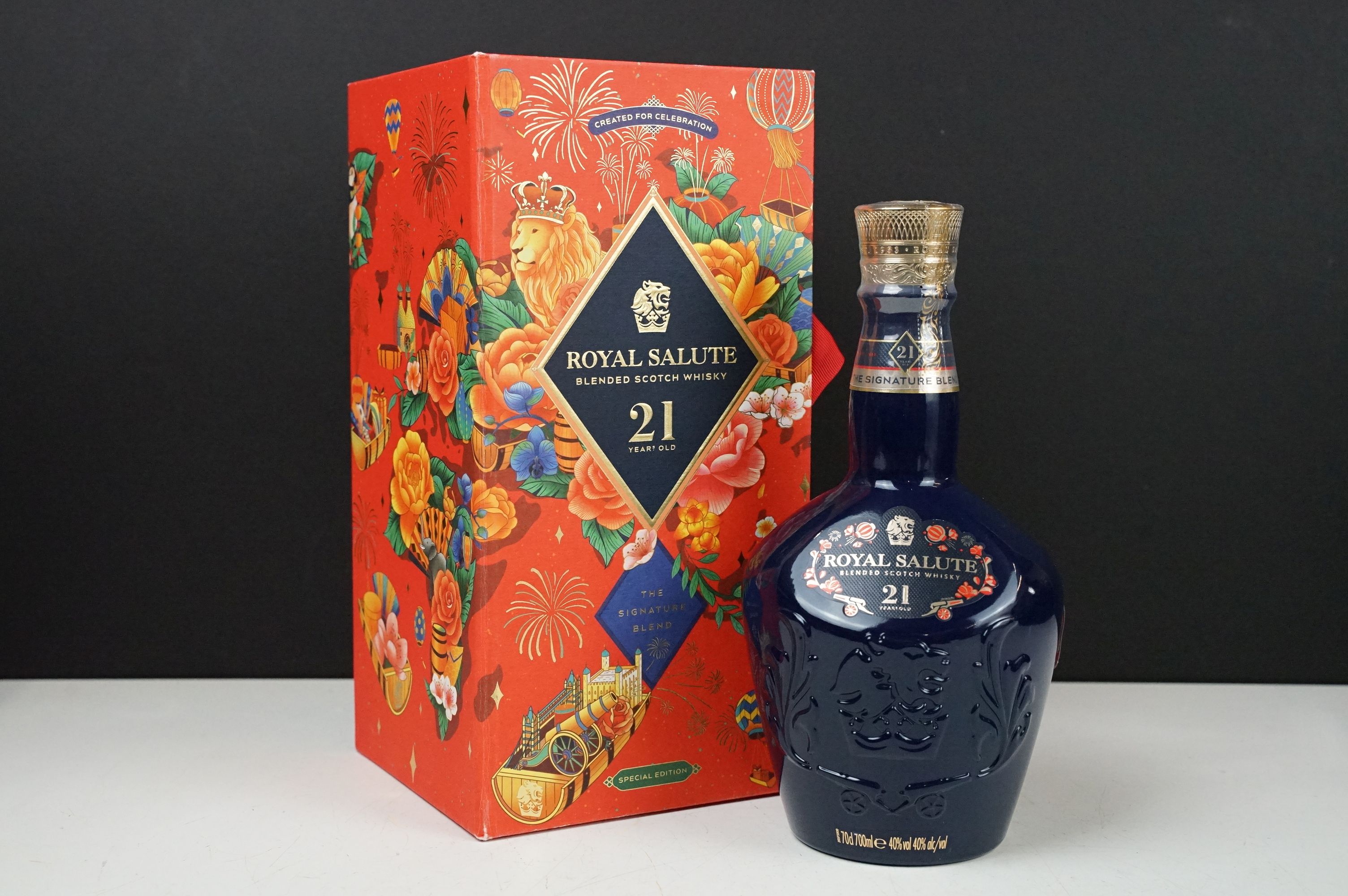 A bottle of Royal Salute 21 year old blended scotch whisky signature blend. 70cl, 40% vol. In