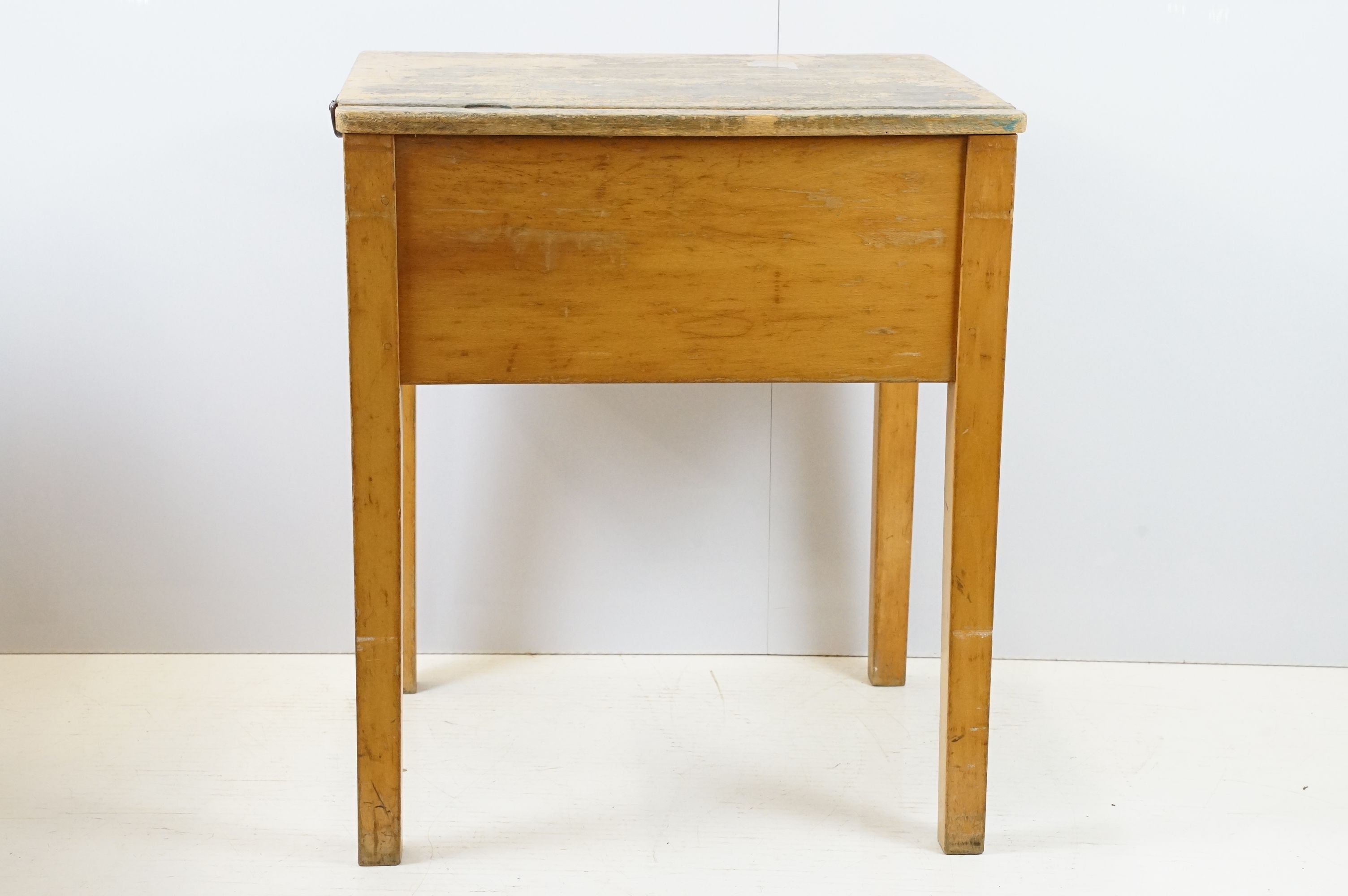 Two mid century school desks and chairs, the desks - 71cm high x 60.5cm wide x 50.5cm deep - Image 8 of 14