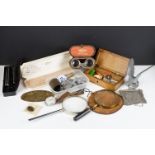 Mixed collectables to include 'Jumelle Edison' leather binoculars (cased), Air Ministry stopwatch,