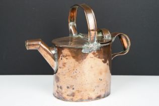 Antique copper housekeepers watering can, 23cm high