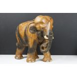 Carved teak model of an elephant, approx 41cm high