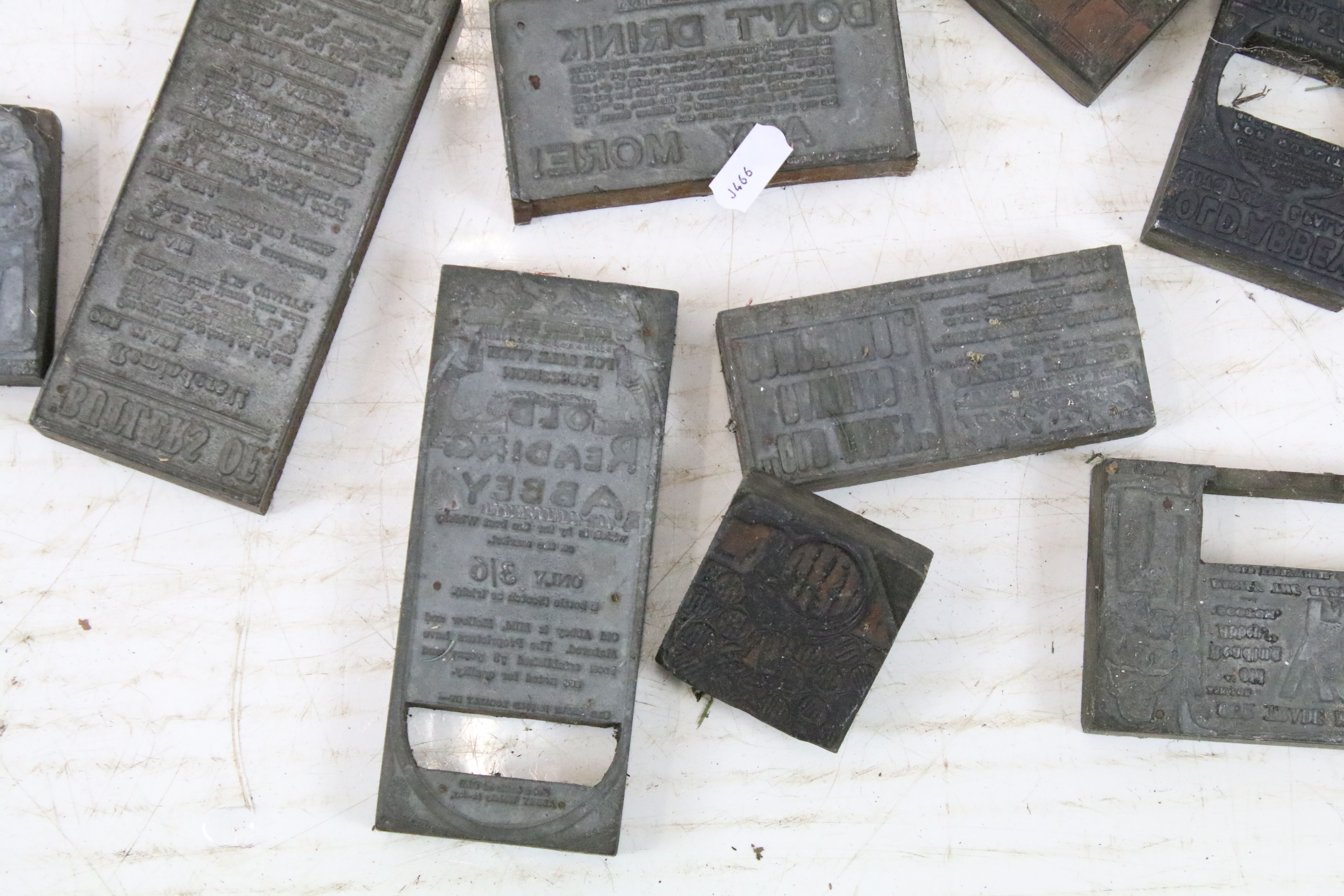 Collection of early 20th Century printing blocks, mostly of advertising interest of Old Reading - Image 3 of 6