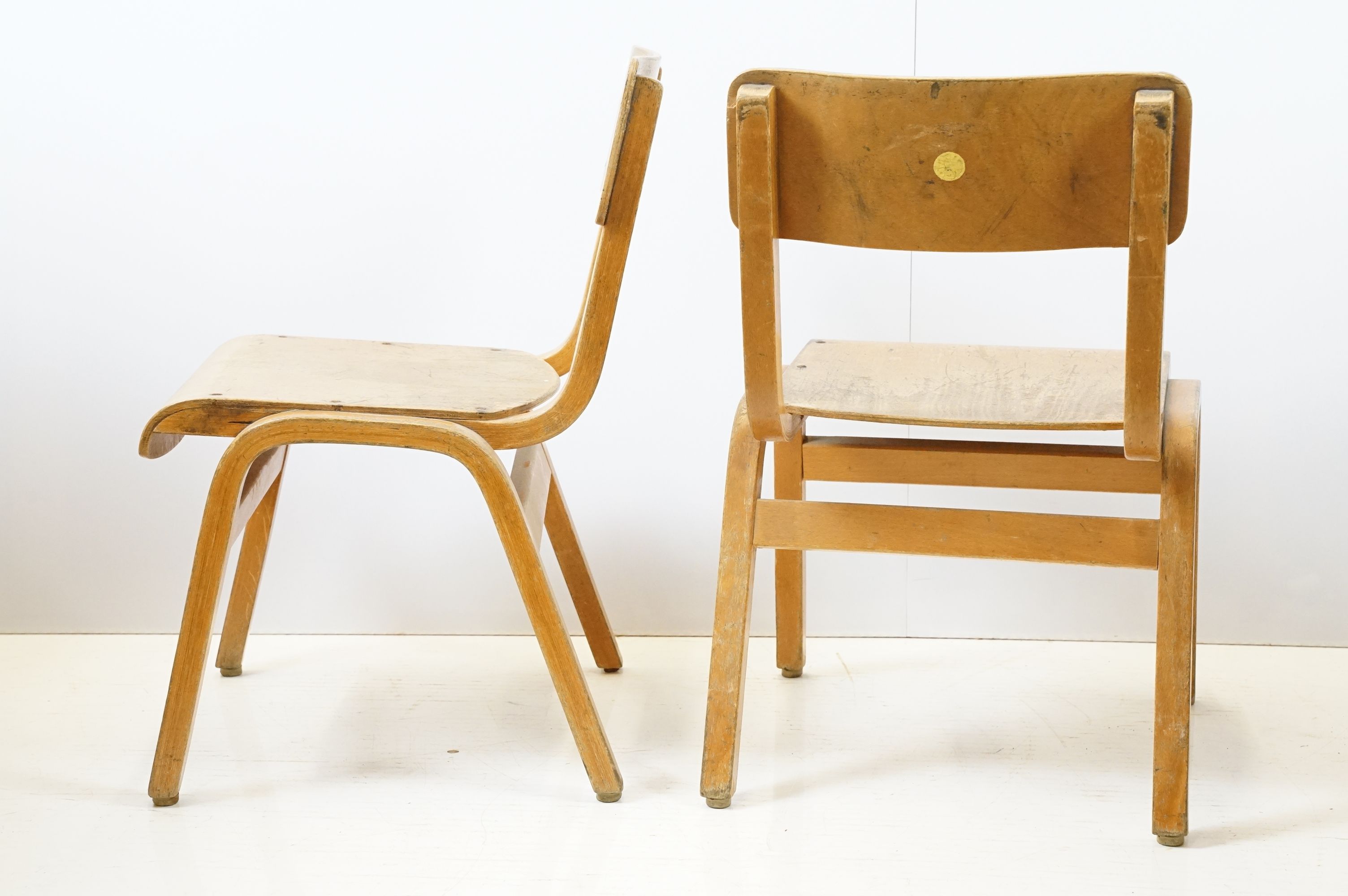 Two mid century school desks and chairs, the desks - 71cm high x 60.5cm wide x 50.5cm deep - Image 14 of 14