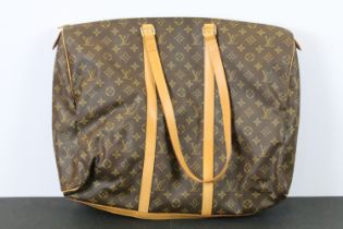 Louis Vuitton - Monogrammed holdall travel bag having tanned leather straps and canvas lined