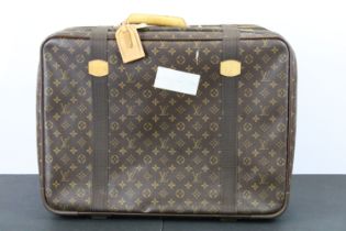 Louis Vuitton - Satellite suitcase having a monogrammed body with two canvas straps and brown