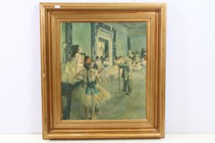 After Edgar Degas (1834 - 1917), The Dance Class, varnished print on canvas, 47.5 x 41.5cm, framed