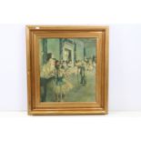 After Edgar Degas (1834 - 1917), The Dance Class, varnished print on canvas, 47.5 x 41.5cm, framed