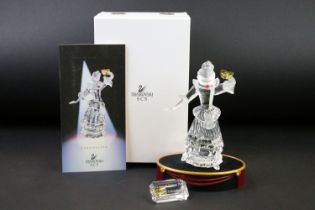 Boxed Swarovski SCS 'Masquerade' Columbine (2000) figure, with name tablet & stand