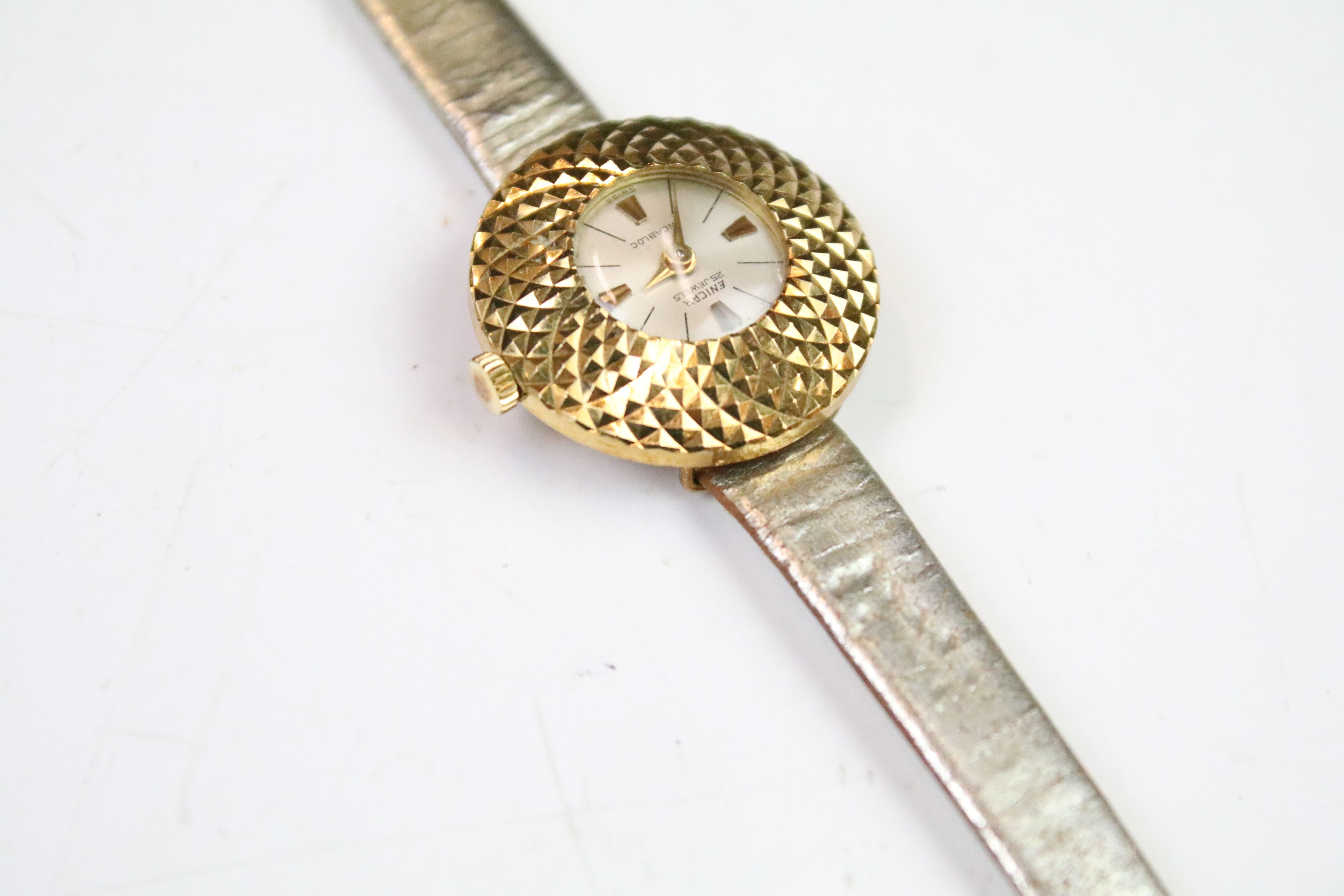 Enicar 25 jewels incabloc ladies wristwatch (boxed, with six spare straps), together with an - Image 12 of 14