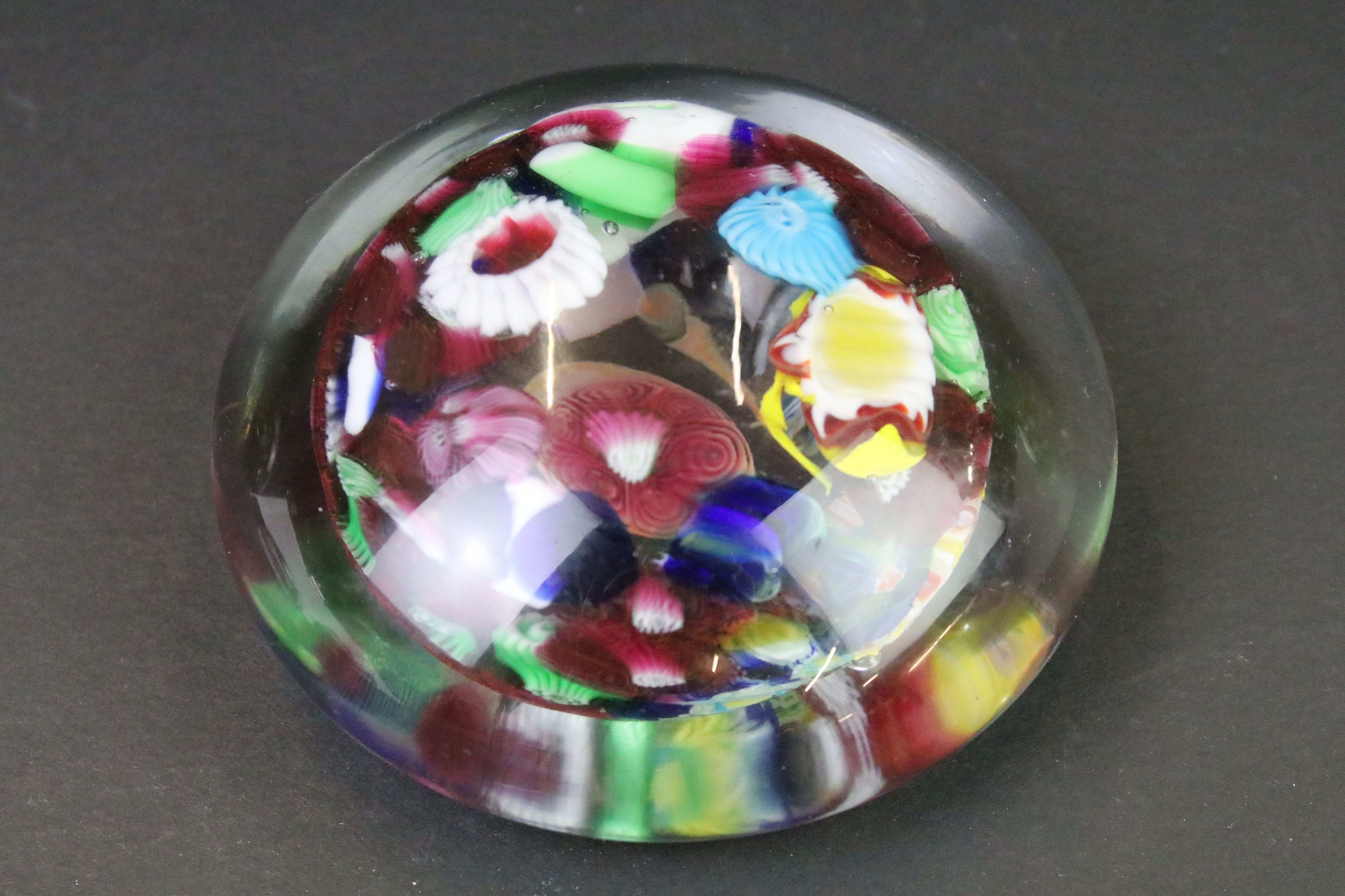 Collection of ten 20th century glass paperweights to include two iridescent glass examples (swan & - Image 5 of 9