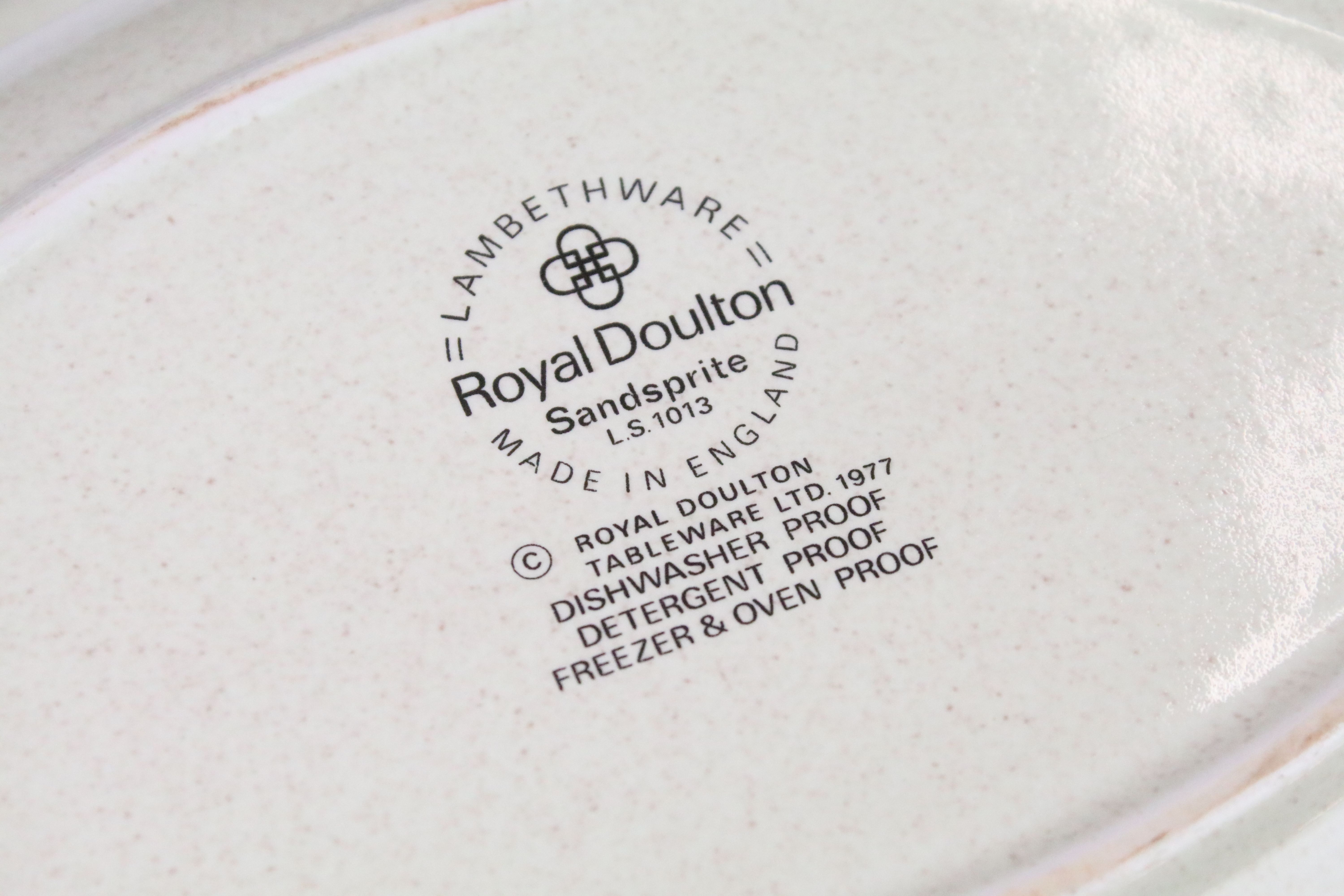 Royal Doulton Lambeth stoneware Sandsprite extensive dinner service to include meat platter, - Image 12 of 22