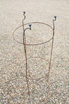 Wrought Iron Circular Garden Plant Support, 40cm diameter x 104cm high