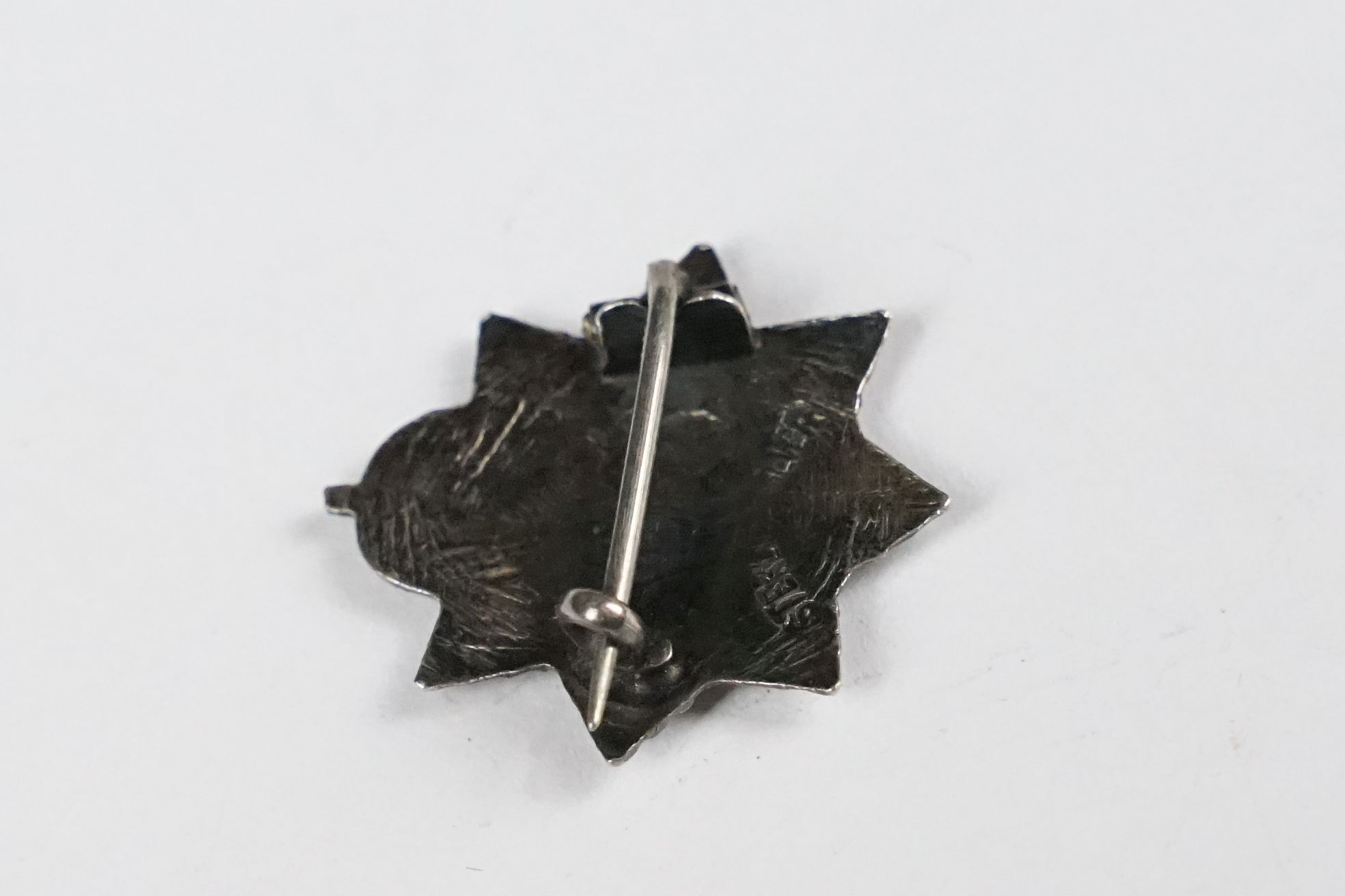 Three Sterling Silver and Enamel Military Badges / Brooches including Jellalabad Somerset Light - Image 7 of 7
