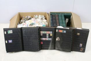 Collection of 20th Century world stamps across nine partially filled albums, together with a box of