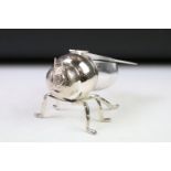 Silver plated honey pot in the form of a bee, approx 14cm long