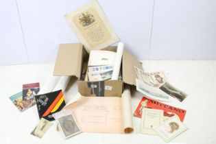 Assorted 20th Century ephemera to include P&O cruises menu's, an alum of mid Century world stamps,