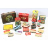 Collection of vintage tins, to include: 2 x Huntley & Palmer's Biscuits Noddy Cleans His Car,