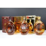 Three bottles of boxed Dimple scotch whisky to include Dimple De Luxe 12 years old (75cl 40% vol),