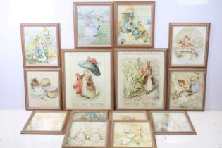 Beatrix Potter, The Tale of Benjamin Bunny, colour print, and another, a pair, each 49.5 x 39cm