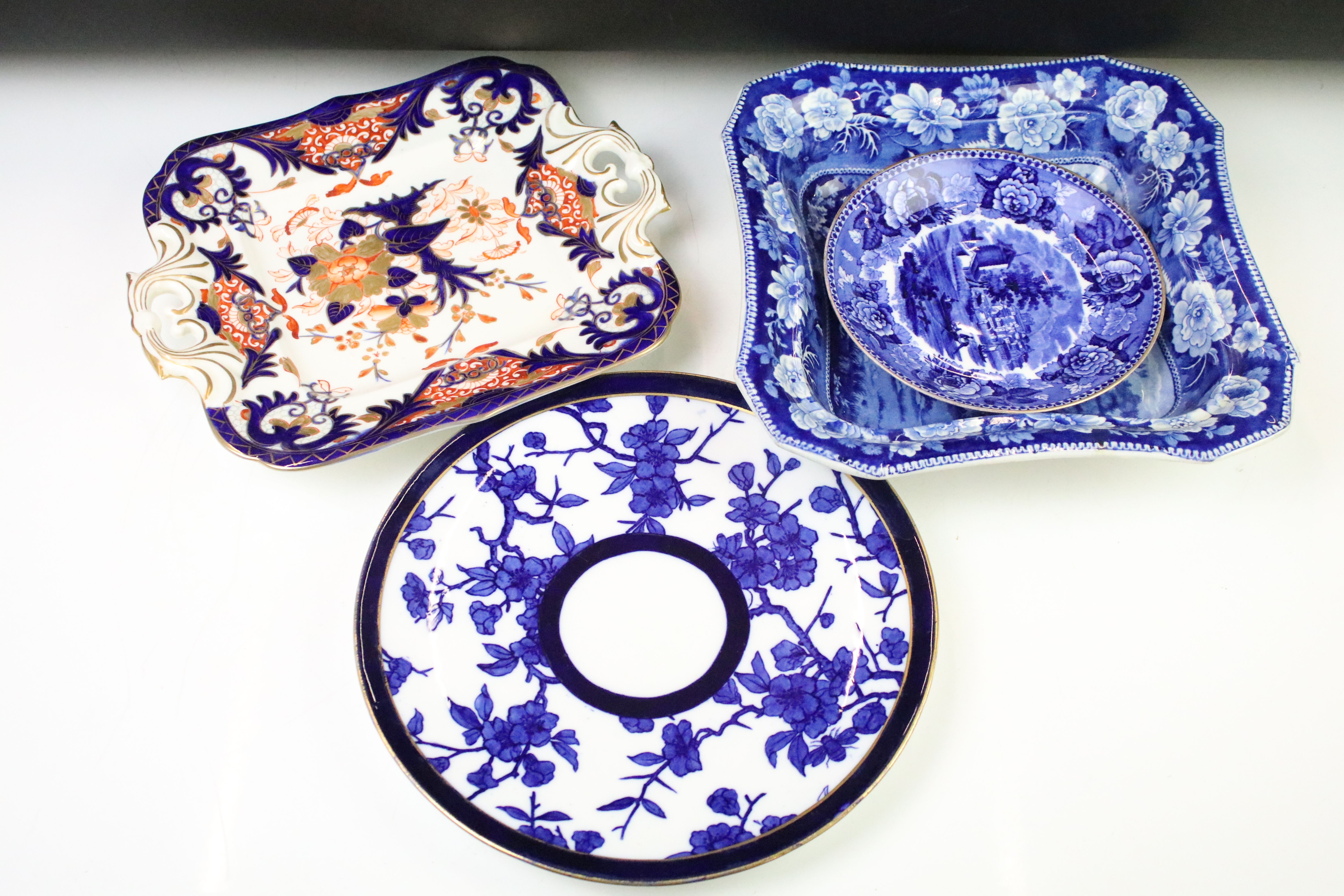 Collection of blue & white plates / dishes, mostly 19th century examples, to include Copeland - Image 10 of 11