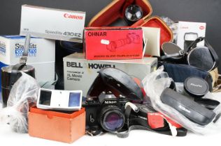 Photographic equipment - A collection of photographic equipment to include camera, lenses &