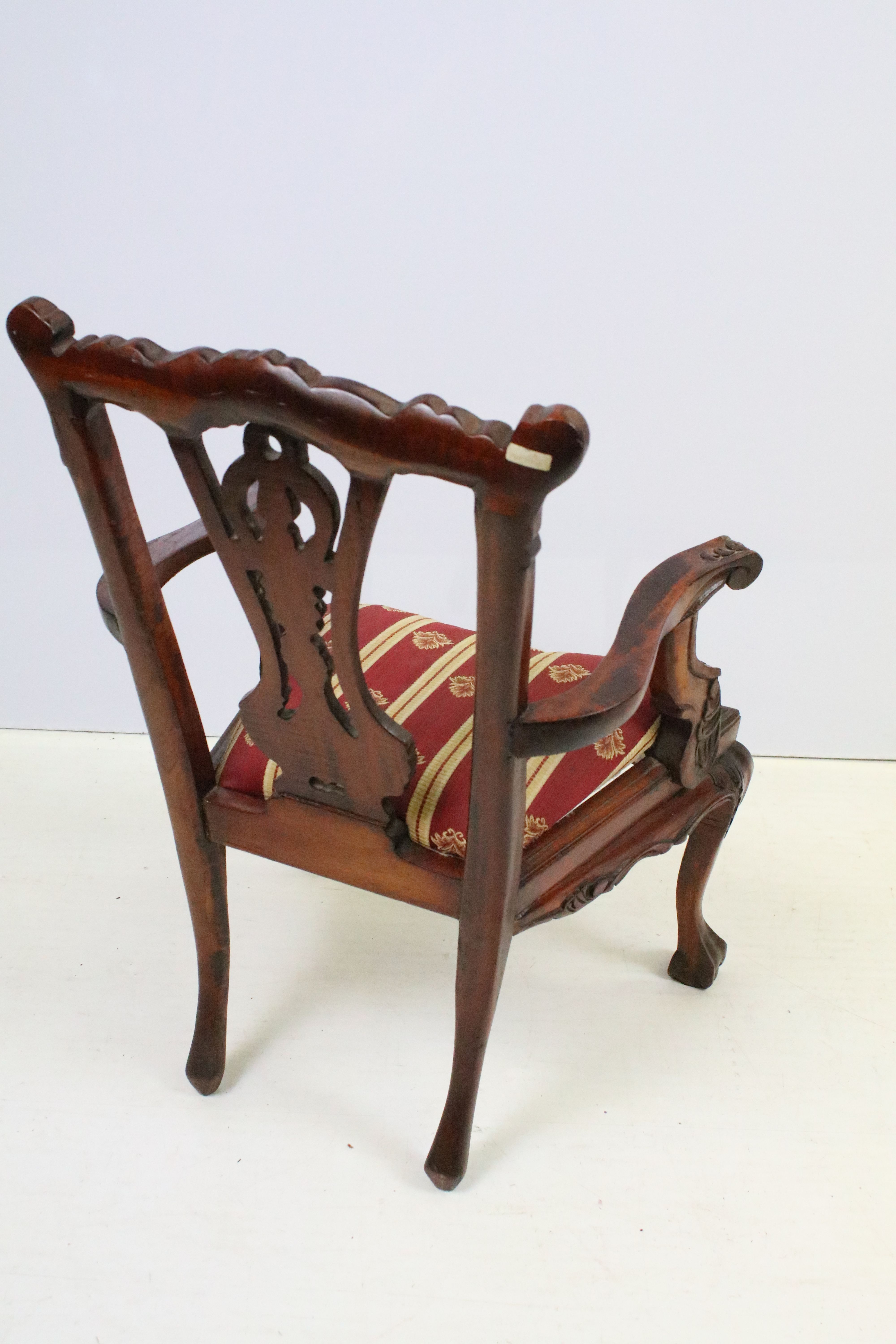 20th Century miniature chair with pierced black splat, drop in seat and ball and claw feet. - Image 3 of 5