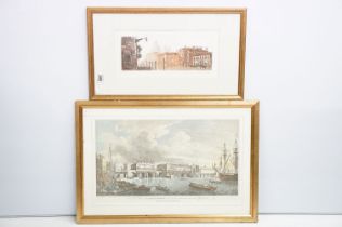 Ugo Baracco aquatint limited edition print of Venice depicting a view of the grand canal, together