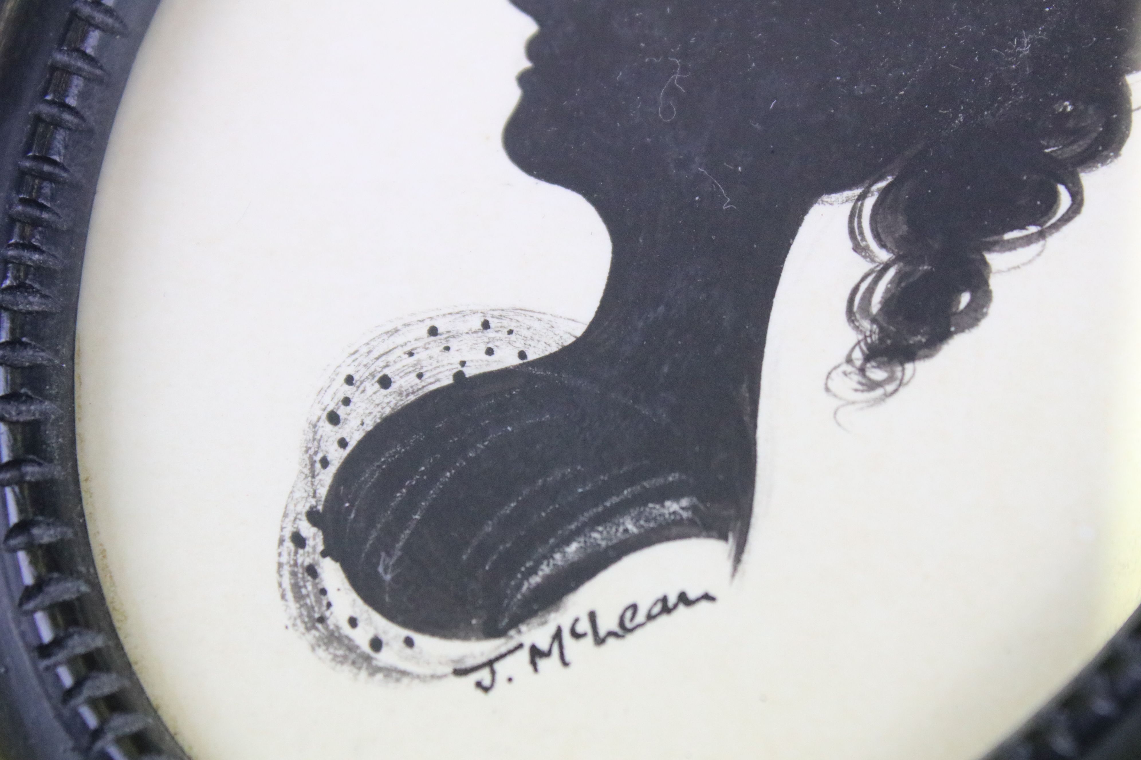 Group of four small silhouette pictures to include two G.A. Andrews examples (approx 10cm diameter), - Image 4 of 6