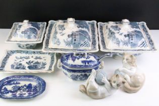 Mixed ceramics to include 3 x Bristol Pountney Mandarin pattern tureens (the smallest with stand),