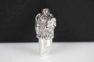 Silver dogs head whistle