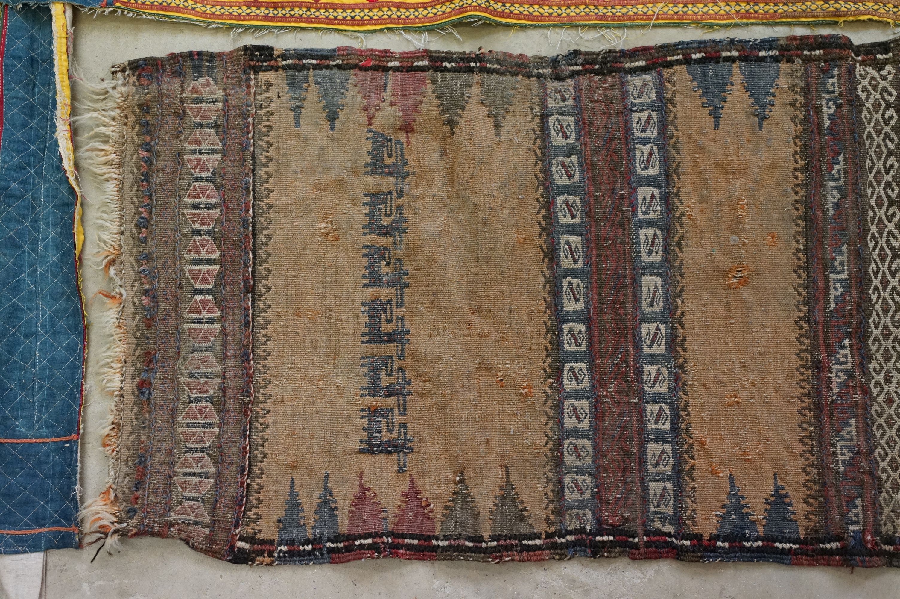 Collection of Indian and middle eastern textiles to include a pair of Indian embroidered curtains - Image 2 of 14